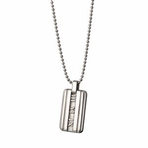 Authentic Tiffany & Co Silver Roman Numeral Atlas Dog Tag Necklace